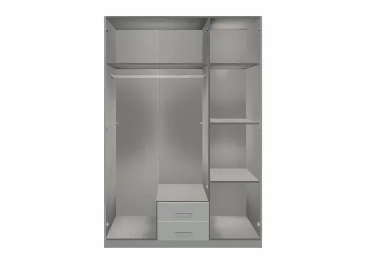 brace white wardrobe with 2 drawers 3 hinged doors mirror 135cm (2)